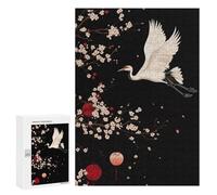 300 PCS Teenagers Puzzles Crane Cherry Blossoms Jigsaw for Teenagerss Improve Memory Every Piece Is Unique - Unique Birthday And Gifts 300 PCS