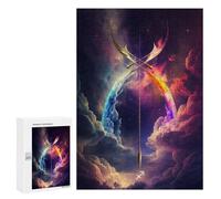 300 PCS Teenagers Puzzles Crossed Swords in Cosmic Clouds Adult Jigsaw Relax Games Difficult Hard Unique Gifts for Birthday And Christmas 300 PCS