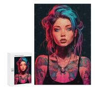 300 PCS Teenagers Puzzles Cute Tattoo Girl Jigsaw for Teenagerss Improve Memory Every Piece Is Unique - Unique Birthday And Gifts 300 PCS