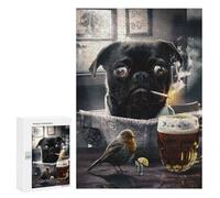 300 PCS Teenagers Puzzles Dog Smoking And Drinking Adult Jigsaw Relax Games Difficult Hard Unique Gifts for Birthday And Christmas 300 PCS