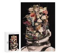300 PCS Teenagers Puzzles Flower Power Astronaut-1 Adult Jigsaw Puzzle Hands-on Game Difficult Challenge for Is Ideal As A Gift 300 PCS