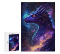 300 PCS Teenagers Puzzles Galactic Dragon Art Print -5 Adult Jigsaw Puzzle Hands-on Game Difficult Challenge for Is Ideal As A Gift 300 PCS
