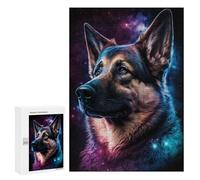 300 PCS Teenagers Puzzles Galactic German Shepherd Art Print Jigsaw for Teenagerss Improve Memory Every Piece Is Unique - Unique Birthday And Gifts 300 PCS