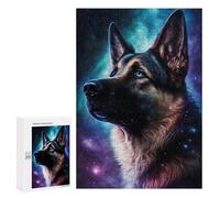 300 PCS Teenagers Puzzles Galactic Guardian German Shepherd Art Print Jigsaw for Teenagerss Improve Memory Every Piece Is Unique - Unique Birthday And Gifts 300 PCS