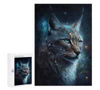 300 PCS Teenagers Puzzles Galactic Lynx Portrait Adult Jigsaw Puzzle Hands-on Game Difficult Challenge for Is Ideal As A Gift 300 PCS