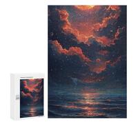 300 PCS Teenagers Puzzles Galactic Sunset Over Ocean Jigsaw for Teenagerss Improve Memory Every Piece Is Unique - Unique Birthday And Gifts 300 PCS