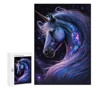 300 PCS Teenagers Puzzles Galactic Unicorn Art Print Adult Jigsaw Puzzle Hands-on Game Difficult Challenge for Is Ideal As A Gift 300 PCS