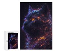 300 PCS Teenagers Puzzles Galaxy Cat on Fire Jigsaw for Teenagerss Improve Memory Every Piece Is Unique - Unique Birthday And Gifts 300 PCS