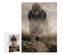 300 PCS Teenagers Puzzles Giant Gorilla Vs Man Jigsaws for Adults Puzzle Difficult Hard Challenging To Complete Challenging Game Toys 300 PCS