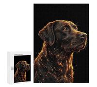 300 PCS Teenagers Puzzles Glowing Labrador Retriever Portrait Jigsaw for Teenagerss Improve Memory Every Piece Is Unique - Unique Birthday And Gifts 300 PCS
