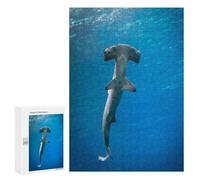 300 PCS Teenagers Puzzles Hammerhead Shark in Blue Ocean Jigsaws for Adults Puzzle Difficult Hard Challenging To Complete Challenging Game Toys 300 PCS