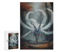 300 PCS Teenagers Puzzles Kitsune Japanese Fox Jigsaws for Adults Puzzle Difficult Hard Challenging To Complete Challenging Game Toys 300 PCS