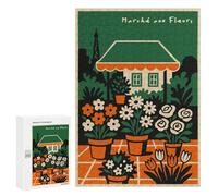 300 PCS Teenagers Puzzles Marché Aux Fleurs Floral Illustration Adult Jigsaw Puzzle Hands-on Game Difficult Challenge for Is Ideal As A Gift 300 PCS