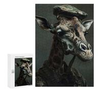 300 PCS Teenagers Puzzles Military Giraffe Portrait Adult Jigsaw Puzzle Hands-on Game Difficult Challenge for Is Ideal As A Gift 300 PCS