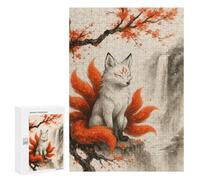 300 PCS Teenagers Puzzles Nine-tailed Fox by Waterfall Jigsaw for Teenagerss Improve Memory Every Piece Is Unique - Unique Birthday And Gifts 300 PCS