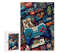 300 PCS Teenagers Puzzles Pixelated Retro Gaming Collage Adult Jigsaw Relax Games Difficult Hard Unique Gifts for Birthday And Christmas 300 PCS