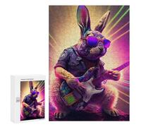 300 PCS Teenagers Puzzles Rabbit Rock Star Adult Jigsaw Relax Games Difficult Hard Unique Gifts for Birthday And Christmas 300 PCS