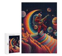 300 PCS Teenagers Puzzles Space Guitarist Cosmic Melody Adult Jigsaw Relax Games Difficult Hard Unique Gifts for Birthday And Christmas 300 PCS