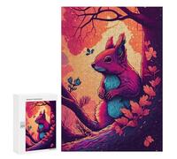300 PCS Teenagers Puzzles Squirrel Drawn Adult Jigsaw Puzzle Hands-on Game Difficult Challenge for Is Ideal As A Gift 300 PCS