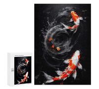 300 PCS Teenagers Puzzles Swirling Koi Adult Jigsaw Puzzle Hands-on Game Difficult Challenge for Is Ideal As A Gift 300 PCS