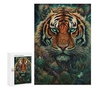 300 PCS Teenagers Puzzles Tiger Floral Jigsaws for Adults Puzzle Difficult Hard Challenging To Complete Challenging Game Toys 300 PCS