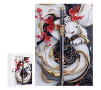 300 PCS Teenagers Puzzles White Bear Samurai Polar Jigsaws for Adults Puzzle Difficult Hard Challenging To Complete Challenging Game Toys 300 PCS