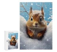 300 PCS Teenagers Puzzles Winter Wonderland Squirrel Adult Jigsaw Puzzle Hands-on Game Difficult Challenge for Is Ideal As A Gift 300 PCS