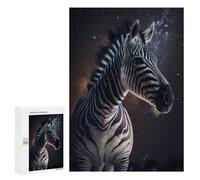 300 PCS Teenagers Puzzles Zebra in Space Cosmic Wildlife Jigsaws for Adults Puzzle Difficult Hard Challenging To Complete Challenging Game Toys 300 PCS