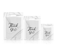300 Pcs Thank You Bags for Business Small, 3 Size Plastic Shopping Bags for Small Business, Thank You Gift Bags with Handles, Bulk Merchandise Bags for Party Stores Packaging Wholesale Goodie Bags