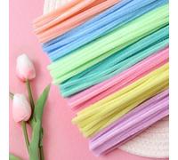 300 PCS Thick Pipe Cleaners Craft Supplies 7 Assorted Pastel Color Easter Chenille Stems for Art and Craft Projects Creative DIY Decorations (Pastel)