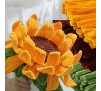 300 PCS Thick Pipe Cleaners Craft Supplies Yellow,Green,Brown Color Sunflower Chenille Stems for Art and Craft Projects Creative DIY Decorations (Sunflower color)