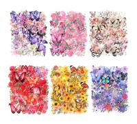 300 Pcs Transparent Butterfly Stickers Butterflies Floral Resin Decals Clear Pressed Flower Stickers Aesthetic Journaling Sticker for Scrapbooking Journal Envelop Card Making