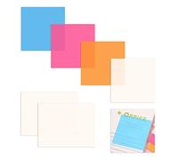 300 Pcs Transparent Sticky Notes,White,Colorful,Waterproof and Rewritable, 2 Sizes Self-Stick Note(3 × 3 in, 2,8 × 3,7 in) for Marking Office Documents or Books, for Office, Home and School.