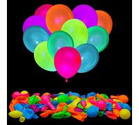 300 Pcs UV Neon Balloons,Neon Glow Party Balloons UV Black Light Balloons Glow in the dark for Birthday Decorations Wedding Glow Party Supplies Blacklight Reactive Fluorescent Balloons