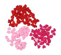300 Pcs Valentine's Day Felt Hearts Love Shaped Confetti Mini Heart Shaped Petals Small Decorative Felt Balls Romantic Wedding Decoration for Mother's Day Pink Red Rose