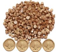 300 Pcs Wax Seal Beads, Light Gold Sealing Wax Beads, Refilling Octagon Wax Sealing Beads for Wax Stamp Sealing, Perfect for Wedding Invitations, Christmas Cards, Envelopes (Light Gold)