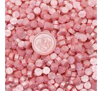 300 Pcs Wax Seal Beads, Sealing Wax Beads, Refilling Octagon Wax Sealing Beads for Wax Stamp Sealing, Perfect for Wedding Invitations, Christmas Cards, Envelopes, Letter Sealing (Pearl Pink)