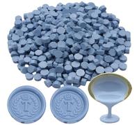 300 Pcs Wax Seal Beads, Sealing Wax Beads, Refilling Octagon Wax Sealing Beads for Wax Stamp Sealing, Perfect for Wedding Invitations, Christmas Cards, Envelopes, Letter Sealing (Dust Blue)
