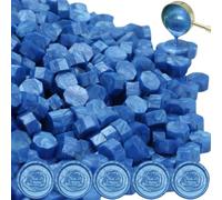 300 Pcs Wax Seal Beads, Sealing Wax Beads, Refilling Octagon WaxSealingBeads for WaxStamp Sealing, Perfect for Wedding Invitations, Christmas Cards, Envelopes, Letter Sealing (Sky Blue)
