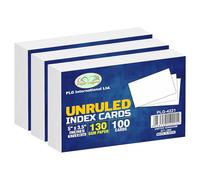 [300 PCS] - White 5 x 3.5" Unruled Index Cards 130 GSM Blank Revision Cards Record Cue Cards Perfect for Organize Tasks & Taking Notes in Office Presentation Meeting, Home & School.