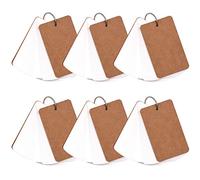 300 Pcs White Blank Customizable Index Flash Study Note Card Pad Kraft Paper with Binder Ring (50 Sheets per Set)