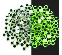 300 Pcs Wiggle Googly Eyes Glow in The Dark Sticky Googly Eyes Self Adhesive Googly Wiggle Eyes Suitable for DIY Crafts, Halloween Activities (8mm)
