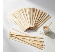 300 PCS Wooden Coffee Stirrers Smooth Polished Wooden Sticks for Hot Drinks-