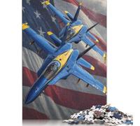 300 Piece Blue Angels Flight Display Jigsaw Square Puzzle for Adults & Wooden Puzzles Educational Game Challenge Toy 300pcs (40x28cm)