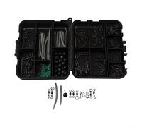 300-Piece Carp Fishing Tackle Kit with Clips, Hooks, Swivels & Terminal Rigs for Carp, Bass, Trout, Chub and Rock Fishing - Plastic Storage Box (12 x 9.5 x 3