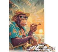 300 Piece Chimp at Paradise Jigsaw Puzzles, for Adults & Wooden Puzzles Educational Games For Kids 300pcs (40x28cm)
