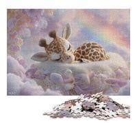 300 Piece Cloudy Giraffe Dreams Creative Square Jigsaw Puzzles for Adults And Wooden Puzzles Educational Game for Adult 300pcs (40x28cm)