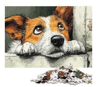 300 Piece Curious Canine Peeks Out Puzzles for Adults & Wooden Puzzles Educational Puzzle Family Game 300pcs (40x28cm)