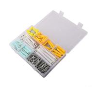 300 Piece Drywall Anchor and Screw Set with Self-Tapping Flat Head Screws, Plastic Expansion and Alloy Steel Wall Anchors for Drywall