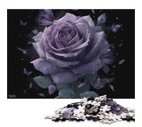 300 Piece Enchanted Violet Rose Jigsaw Puzzlesfor Adults Wooden Puzzle Jigsaws for Adults For Family Fun & Game Night 300pcs (40x28cm)